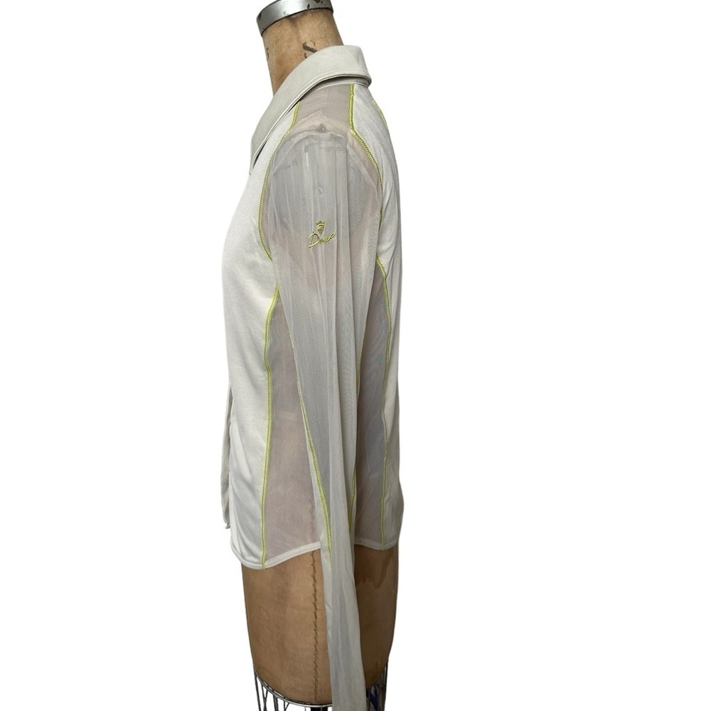 Diesel T-Noxa modal long sleeve button up blouse slim with mesh inserts size L - Picture 6 of 13